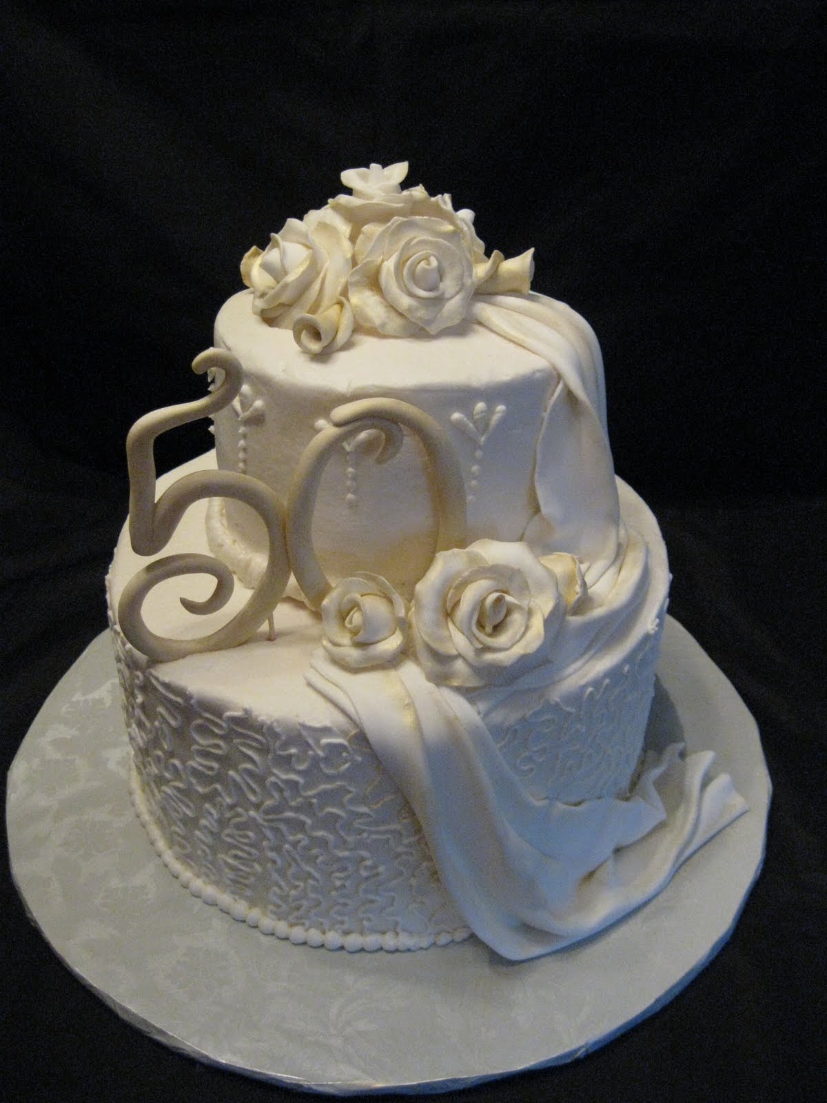 2 Tier 50th Wedding Anniversary Cakes