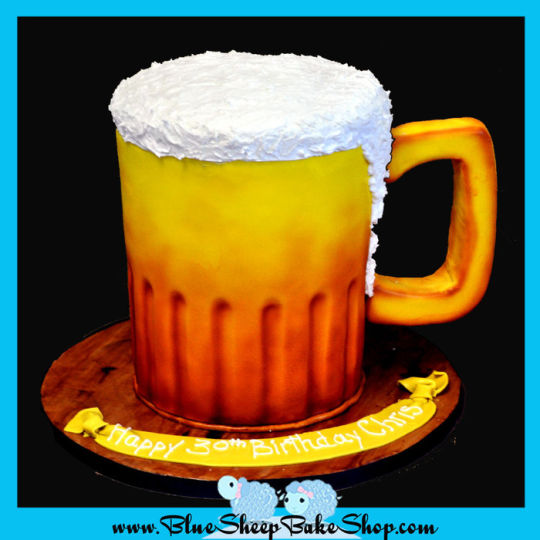 30th Birthday Beer Mug Cake