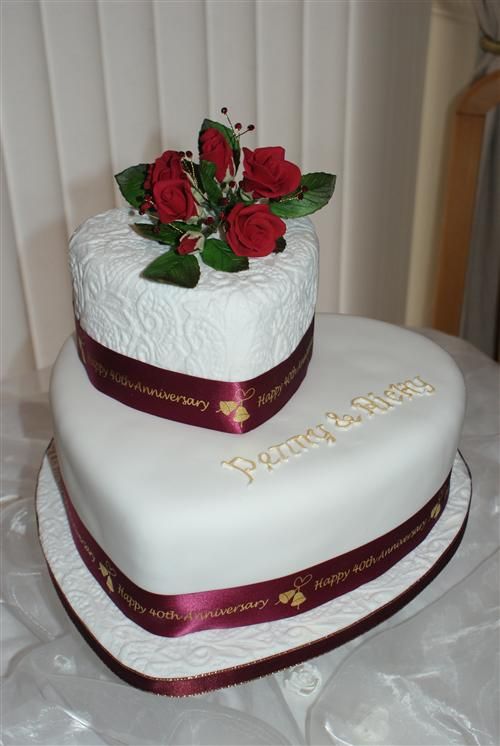 40th Wedding Anniversary Cake