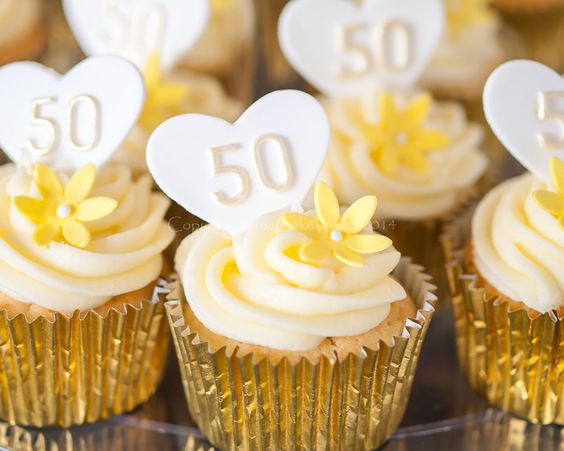 50th Wedding Anniversary Cake and Cupcake Ideas