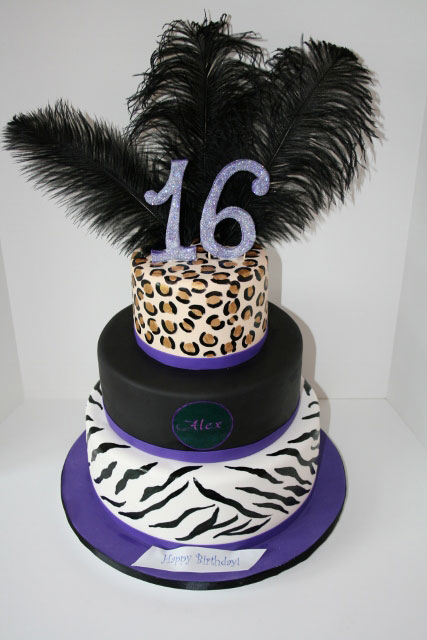 6 Photos of Cheetah Print Sweet Sixteen Cakes