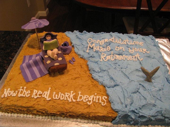 Beach Theme Retirement Cake