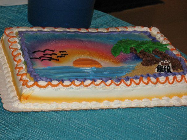 Beach Wedding Sheet Cake