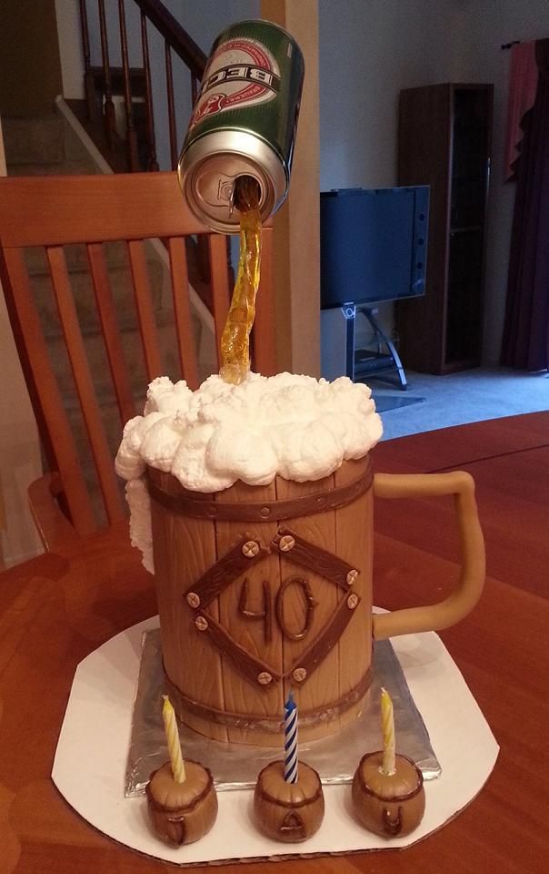 Beer Can Birthday Cake