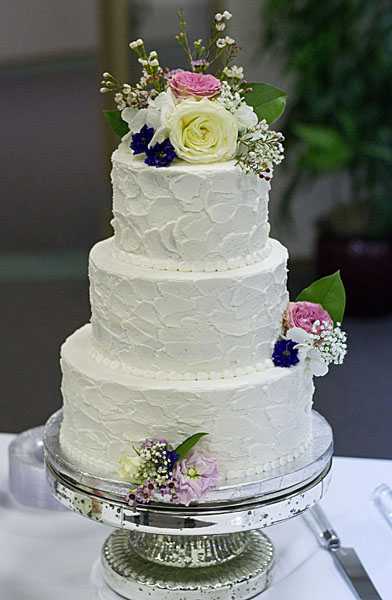 Buttercream Wedding Cake with Wildflowers