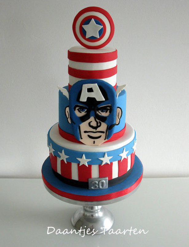 Civil War Captain America Birthday Cake