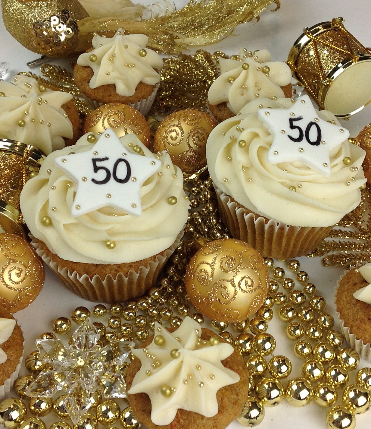 Elegant 50th Birthday Cupcakes