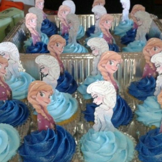 Frozen Anna Elsa Cake and Cupcake