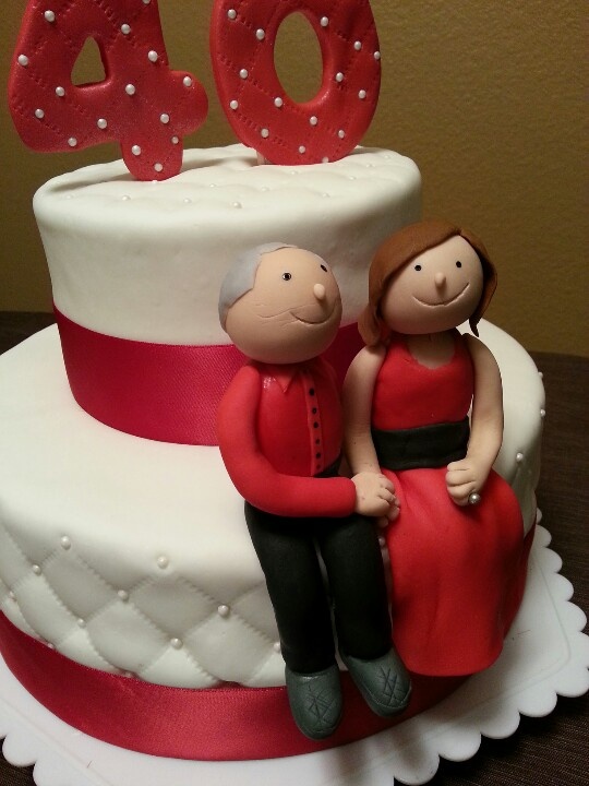 Happy 40th Wedding Anniversary Cake