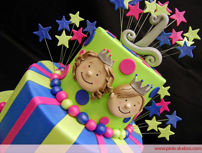 Happy Birthday Cake Boy and Girl Twins