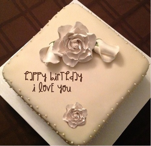 Happy Birthday Rose Cake with Name