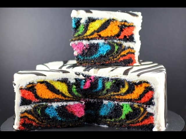 10 Photos of Rainbow Zebra Print Cakes