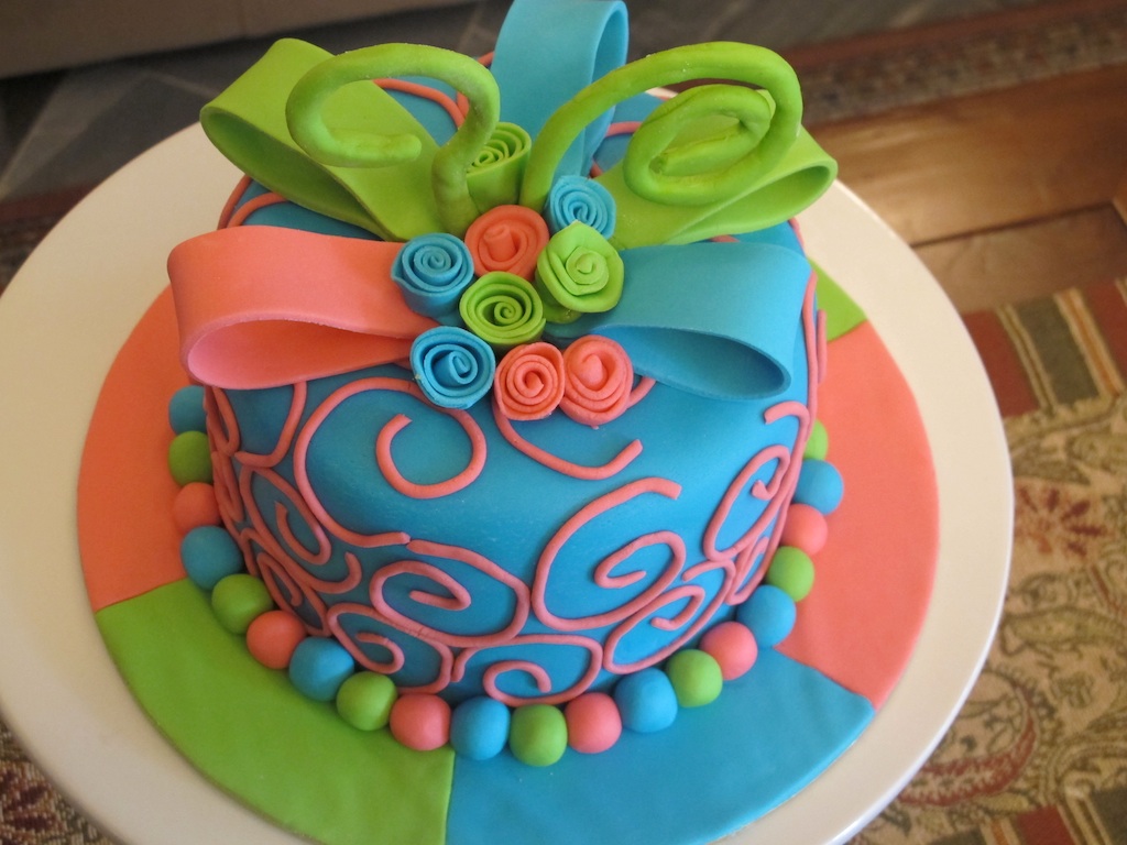 Neon Birthday Cake