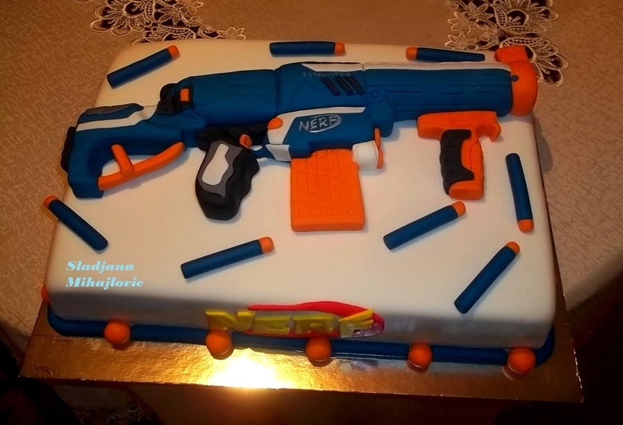 Nerf Gun Birthday Cake