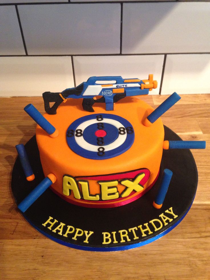 Nerf Gun Birthday Party Cake