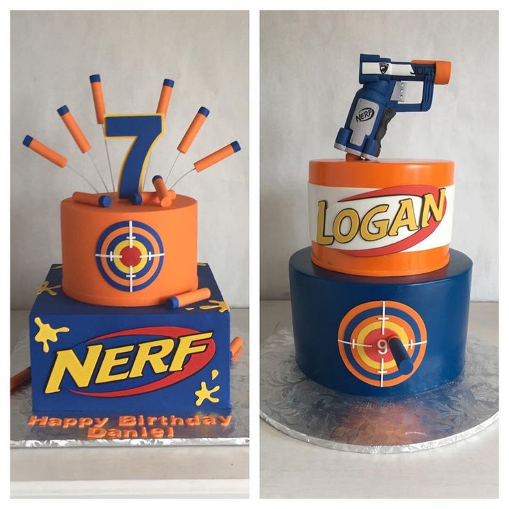 Nerf Gun Birthday Party Cake