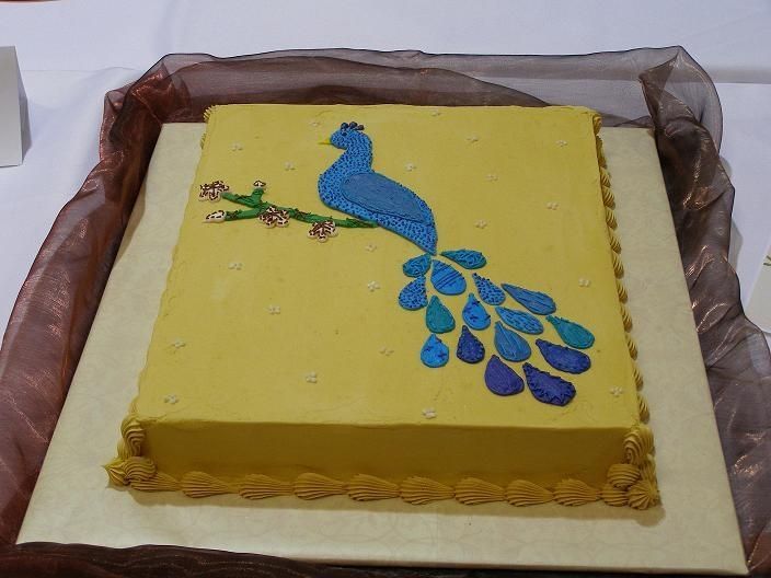 Peacock Sheet Cake