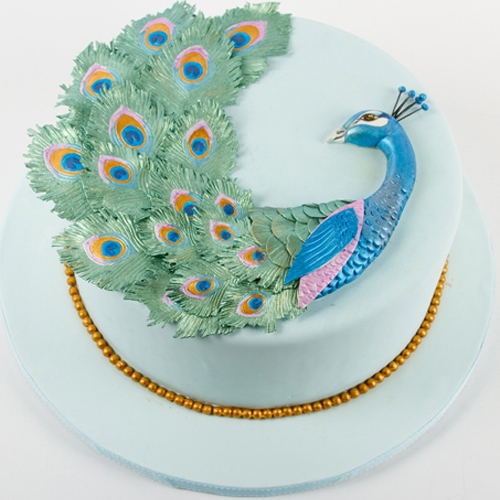 Peacock Sheet Cake