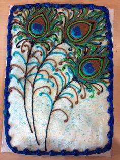 Peacock Sheet Cake