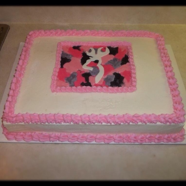 Pink Camo Browning Birthday Cake