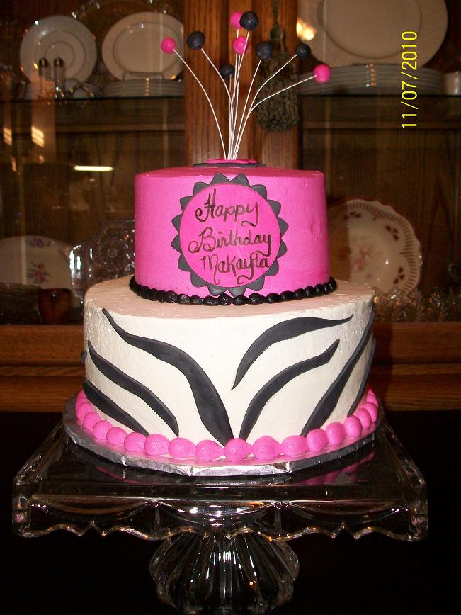 Pink Zebra Stripe Cake