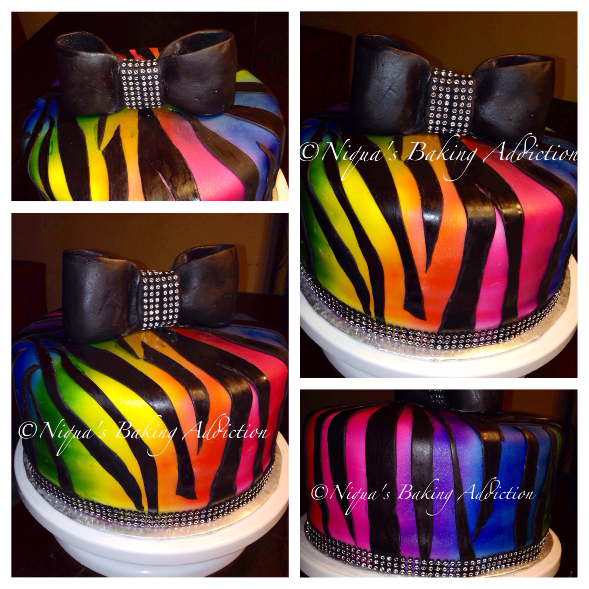 Rainbow Zebra Print Cake