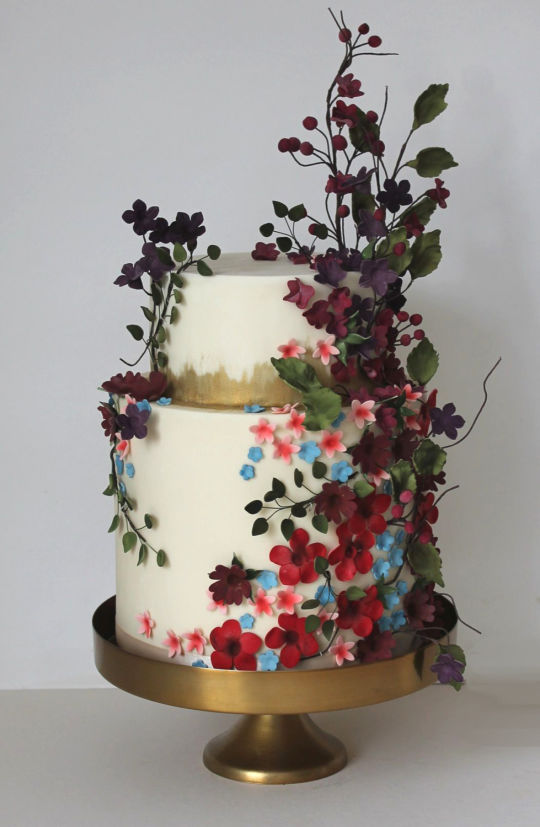 Wedding Cake with Wild Flowers