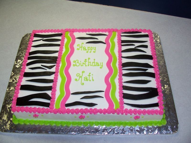 Zebra Print Sheet Cake