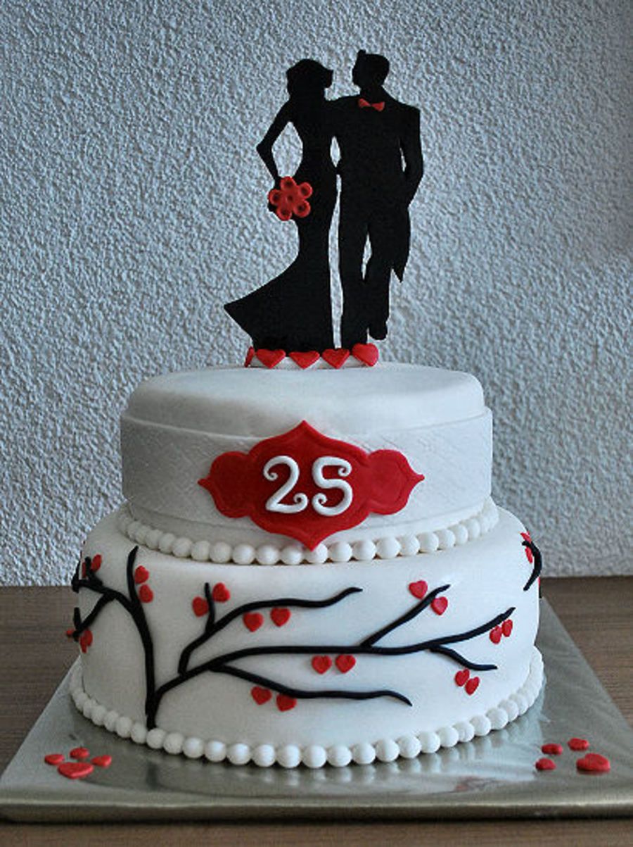 25th Wedding Anniversary Cake