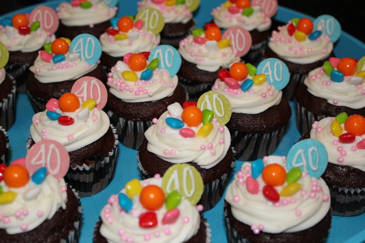 40th Birthday Cupcakes