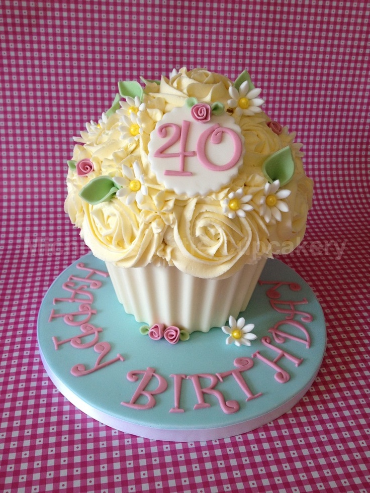 40th Birthday Giant Cupcake Cake