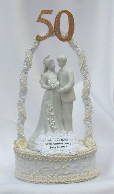 50th Wedding Anniversary Cake Topper