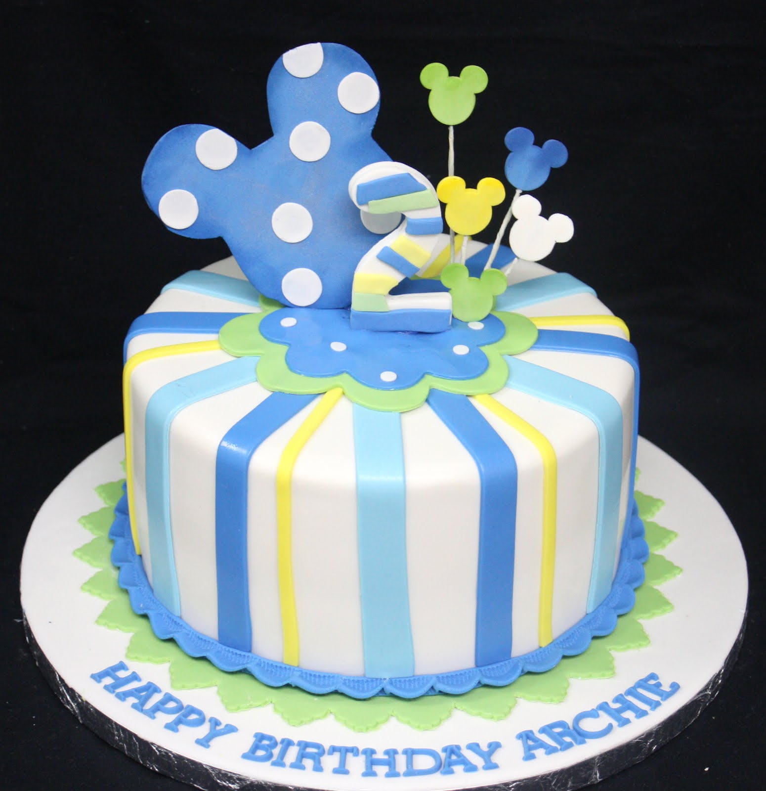 Baby Mickey Mouse 1st Birthday Cake