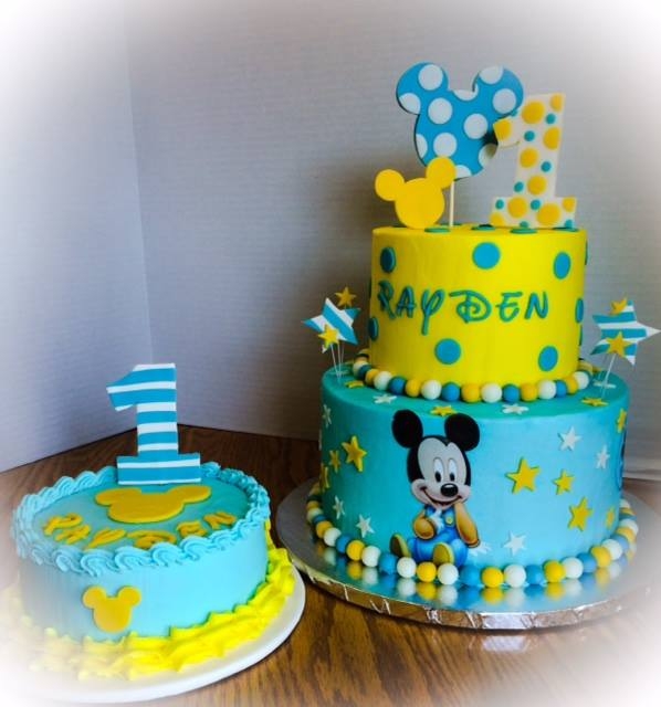 Baby Mickey Mouse 1st Birthday Cake