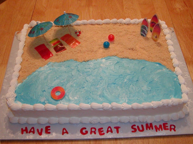 Beach Sand Retirement Cake