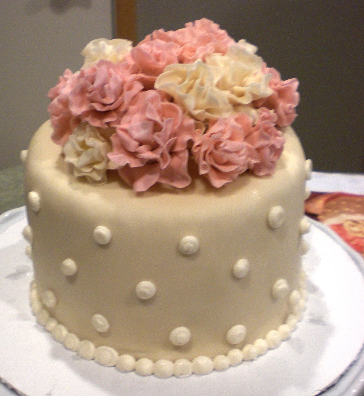 Birthday Cake with Fondant Carnations