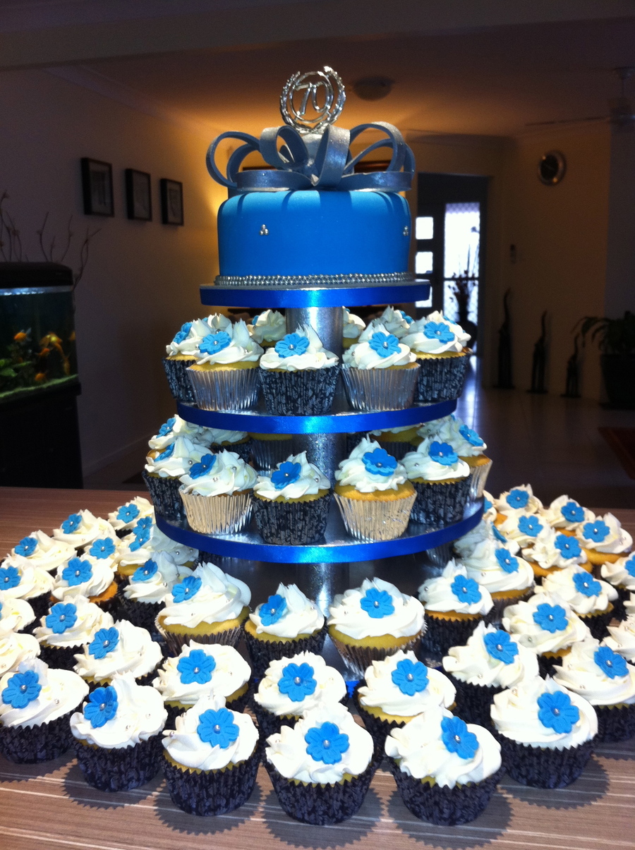 Blue and Silver Birthday Cakes