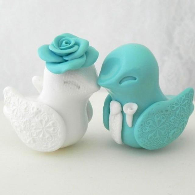 Blue Bird Wedding Cake Toppers