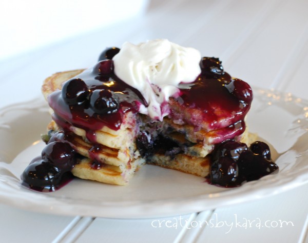 Blueberry Pancakes with Cream Cheese