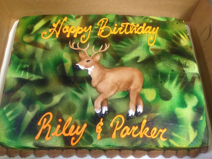 Camo Deer Sheet Cake