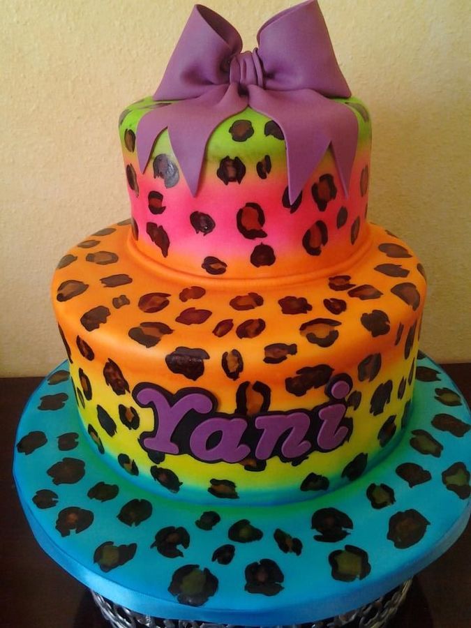 Cheetah Print Birthday Cake