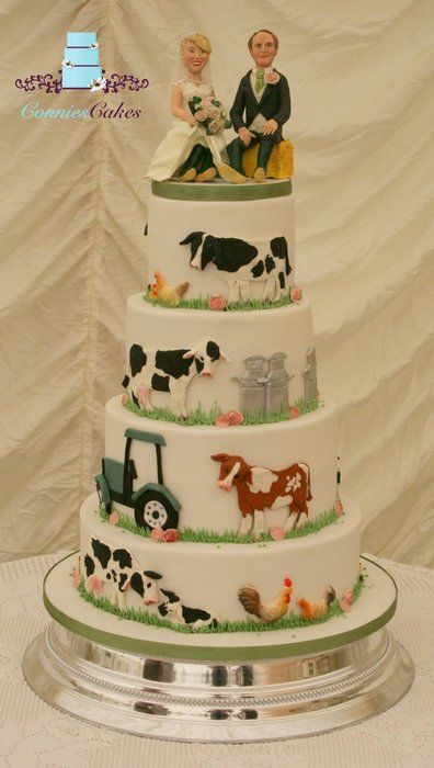 Farm-Themed Wedding Cake