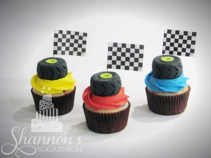 Fondant Monster Truck Cupcakes