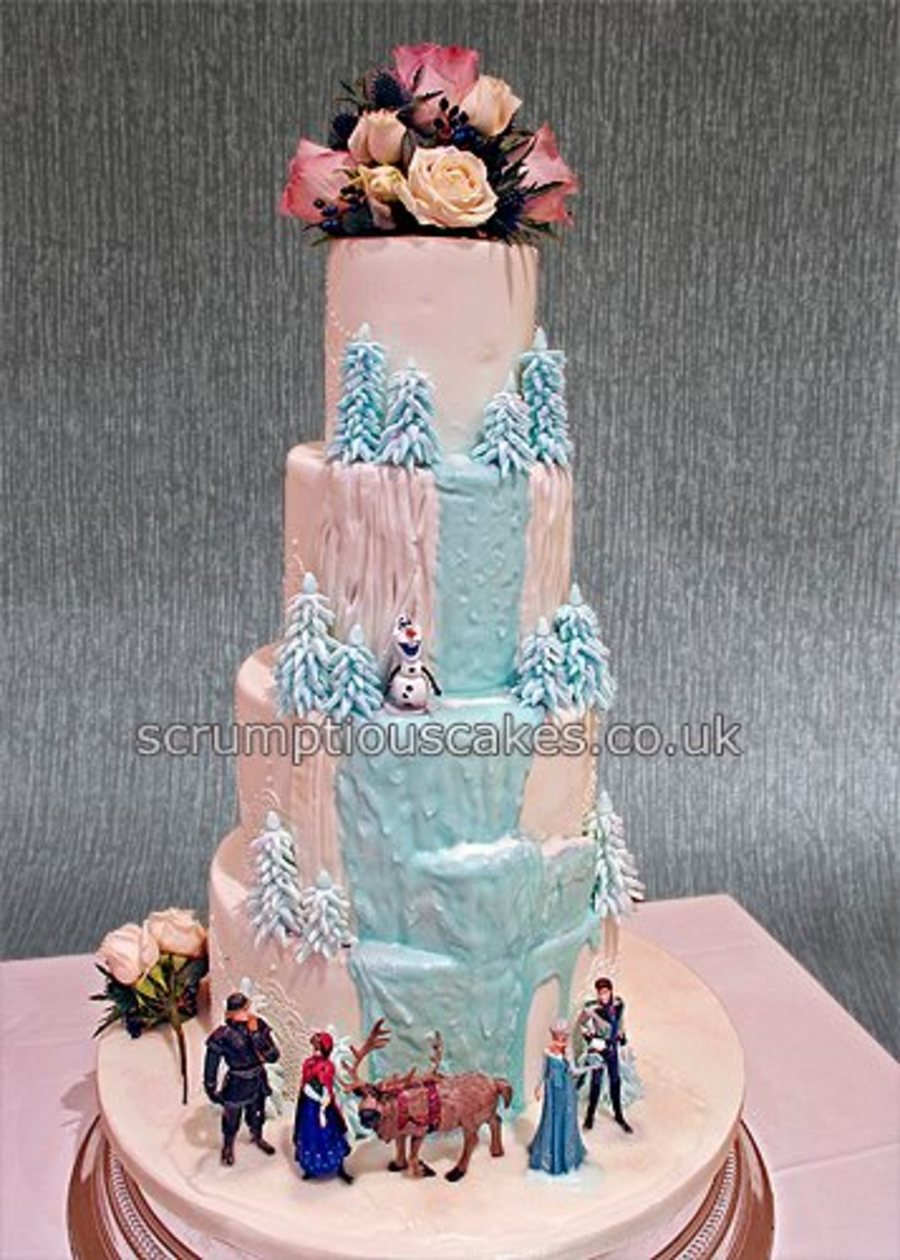 Frozen Themed Wedding Cake