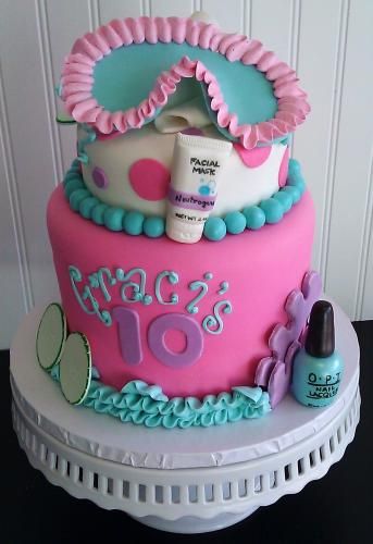 Girl Spa Birthday Party Cake Idea