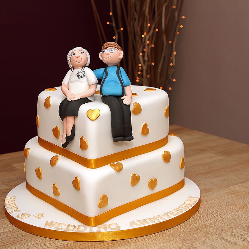 Golden Wedding Anniversary Cake