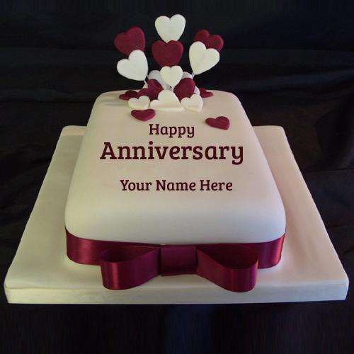 Happy Wedding Anniversary Cake with Name