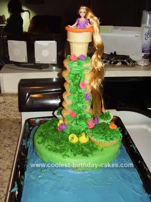 Homemade Rapunzel Tower Cake