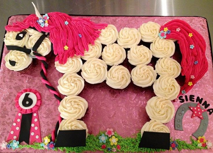 Horse Birthday Cake Cupcakes