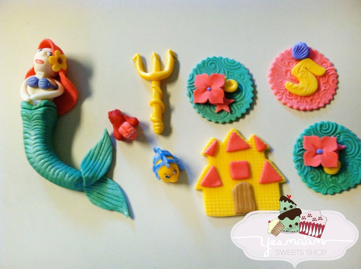 Little Mermaid Fondant Cupcake Cake